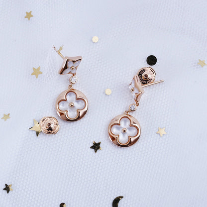 [Kismet Jewels ]STAR AND SUN PINK GOLD MOP DROP EARRINGS