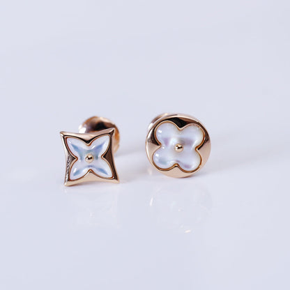 [Kismet Jewels ]STAR AND SUN PINK GOLD MOP STUD EARRINGS