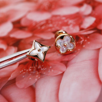 [Kismet Jewels ]STAR AND SUN PINK GOLD MOP STUD EARRINGS