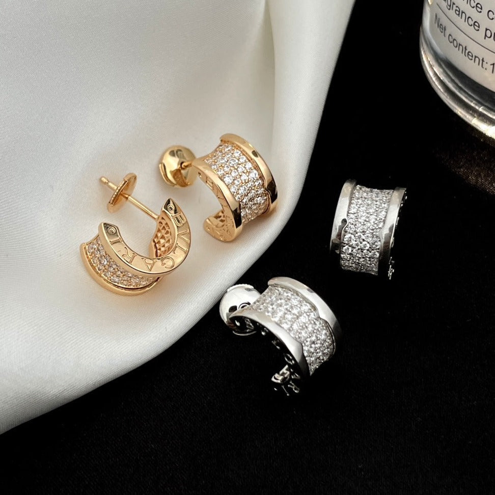 [Kismet Jewels ]ZERO 1 DIAMOND PAVED EARRINGS