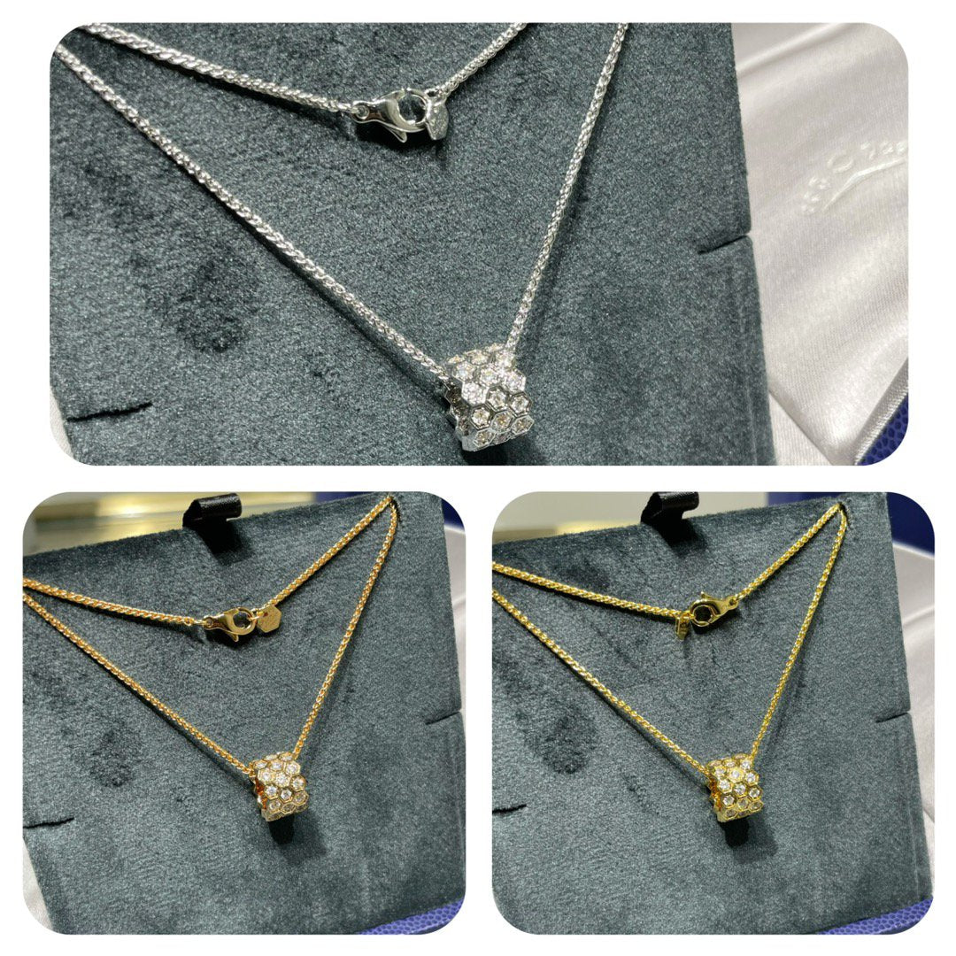 [Kismet Jewels ]BEE LOVE DIAMOND PAVED 3 ROW NECKLACE