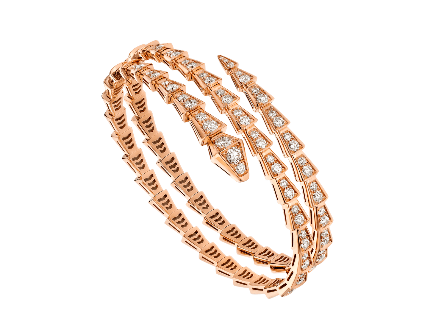 [Kismet Jewels ]SERPENTI BRACELET PINK GOLD DIAMOND DOUBLE ROW