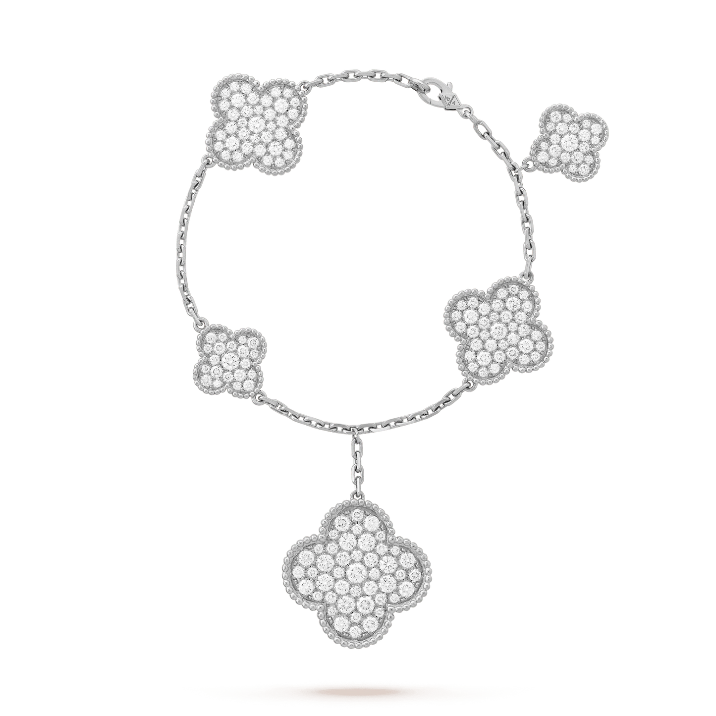 [Kismet Jewels ]CLOVER 6 MOTIFS SILVER DIAMOND BRACELET