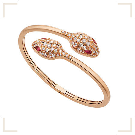 [Kismet Jewels ]SERPENTI BRACELET PINK GOLD DIAMOND DOUBLE SNAKE
