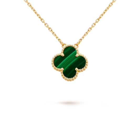 [Kismet Jewels ]CLOVER 15MM MALACHITE SINGLE FLOWER  NECKLACE