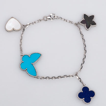 [Kismet Jewels ]LUCKY SPRING SILVER BRACELET 4 MOTIF