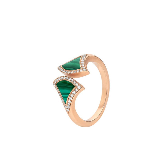 [Kismet Jewels ]DREAM MALACHITE DIAMOND OPEN RING