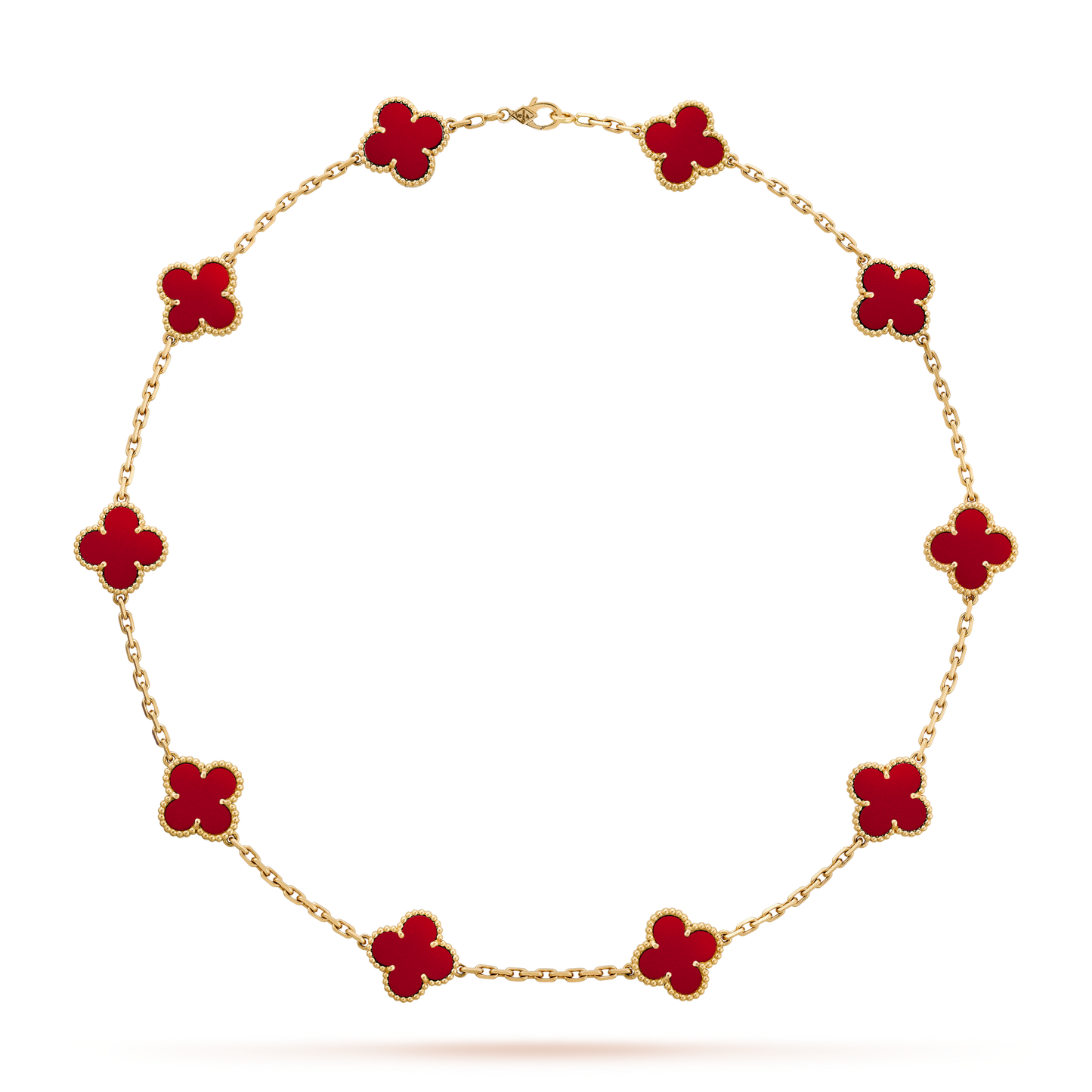 [Kismet Jewels ]CLOVER 10 MOTIFS CARNELIAN NECKLACE