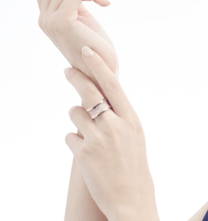 [Kismet Jewels ]ZERO 1 WITH PAVED DIAMONDS ON THE SPIRAL RING