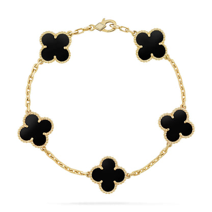 [Kismet Jewels ]CLOVER  5 MOTIFS BLACK ONYX BRACELET