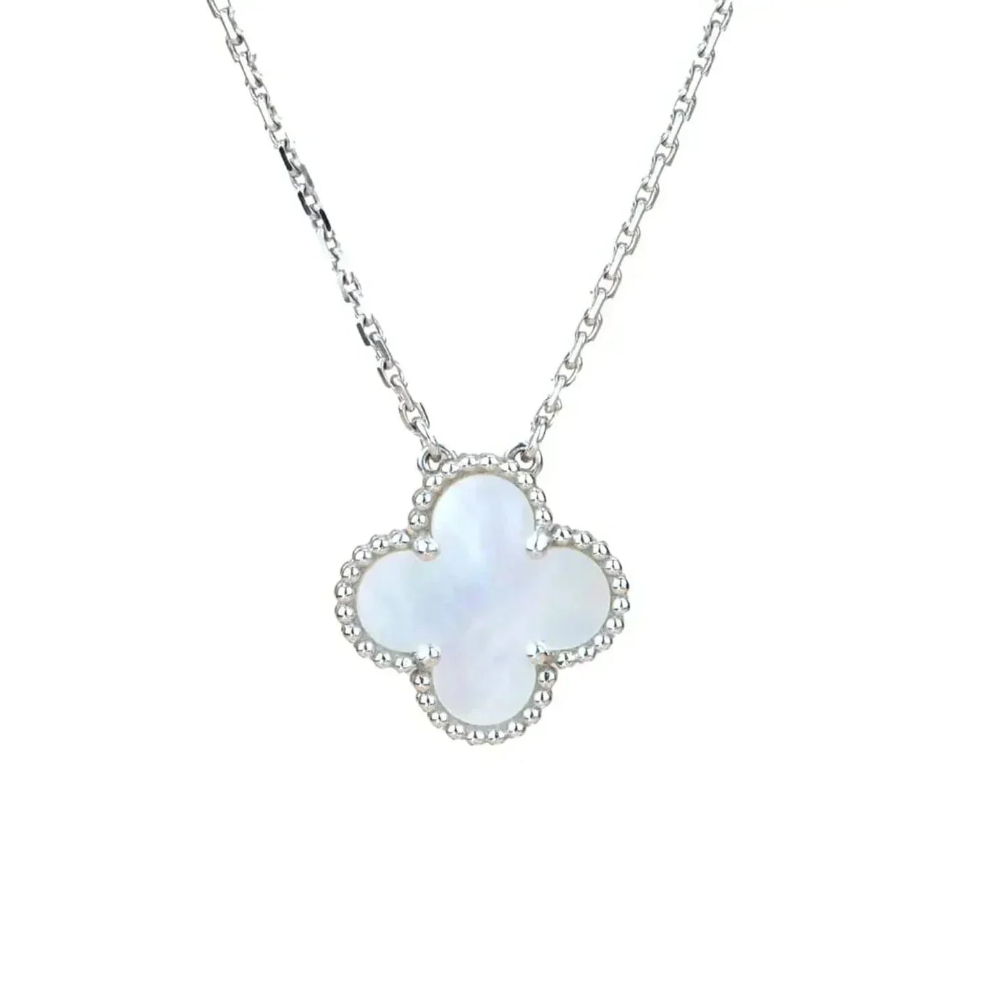 [Kismet Jewels ]CLOVER  15MM WHITE MOTHER-OF-PEARL SILVER