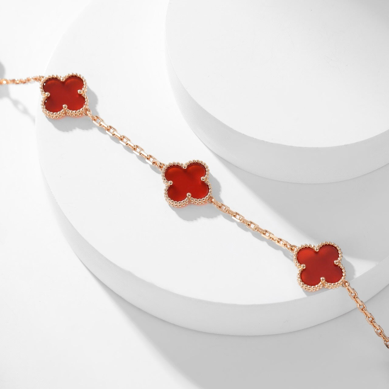 [Kismet Jewels ]CLOVER 10 MOTIFS CARNELIAN NECKLACE