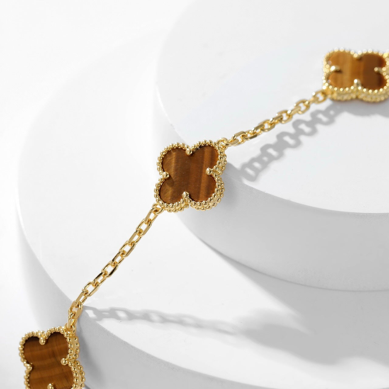 [Kismet Jewels ]CLOVER 10 MOTIFS TIGER EYE NECKLACE