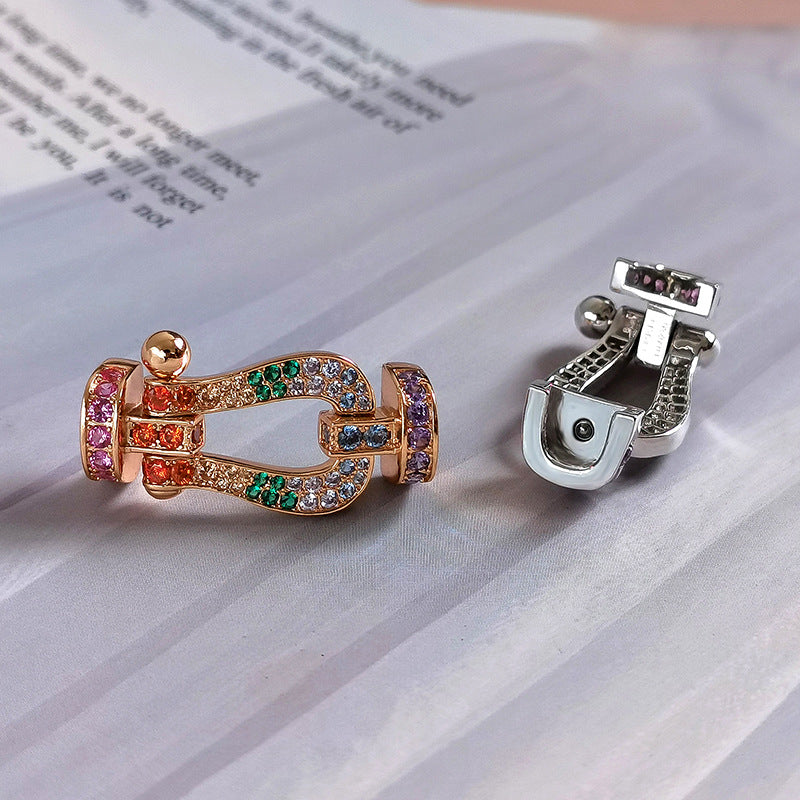 [Kismet Jewels ]FORC LARGE HORSESHOE  COLORED DIAMOND BRACELET SILVER