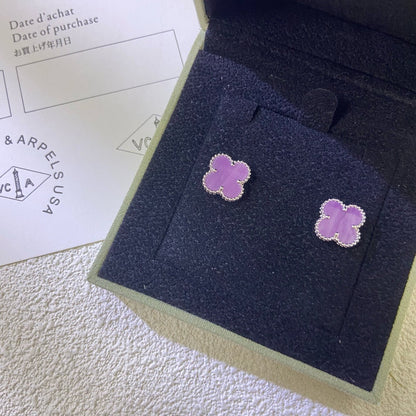[Kismet Jewels ]CLOVER MINI 9.5MM  PURPLE VIOLET EARRINGS