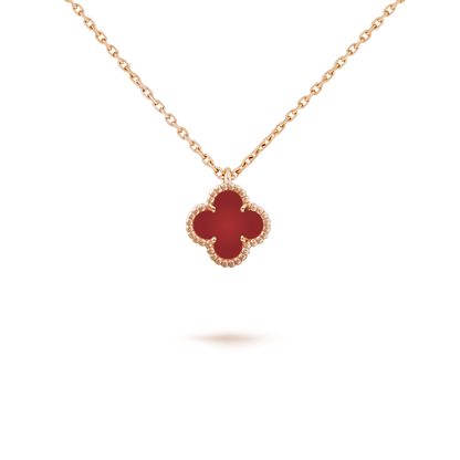 [Kismet Jewels ]CLOVER MINI 9.5MM WHITE CARNELIANS NECKLACE