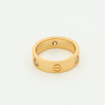 [Kismet Jewels ]LOVE RING 5.5MM 3 DIAMONDS PINK GOLD