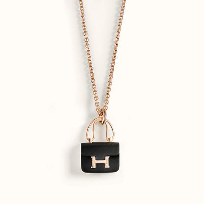 [Kismet Jewels ]CONSTANCE BLACK PEDANT PINK GOLD NECKLACE