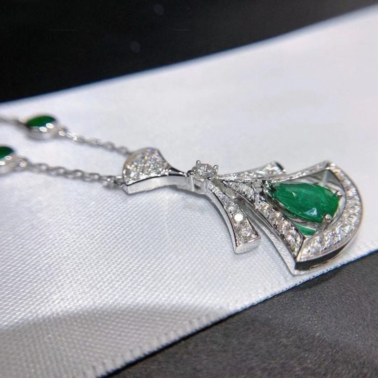 [Kismet Jewels ]DREAM NECKLACE MALACHITE DIAMOND SILVER