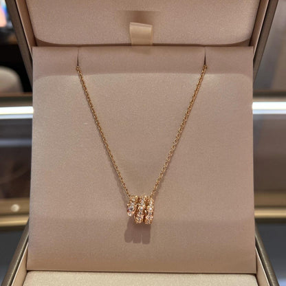 [Kismet Jewels ]SERPENTI PINK GOLD NECKLACE DOUBLE RING DIAMOND