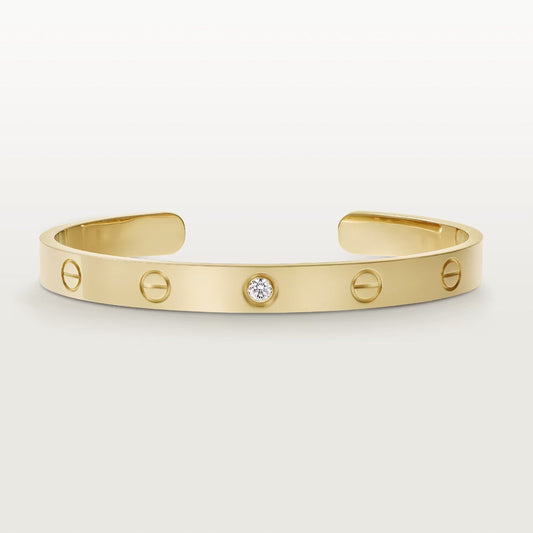 [Kismet Jewels ]LOVE BRACELET 6.1MM 1 DIAMOND OPEN CUFF