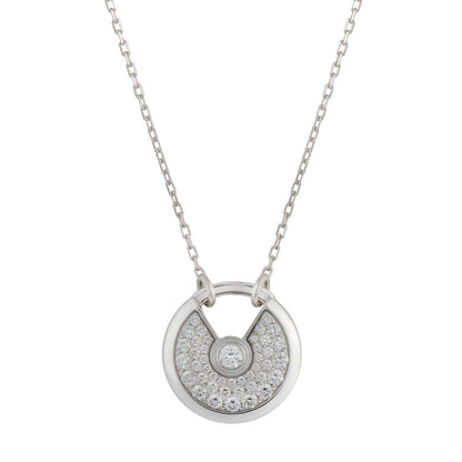[Kismet Jewels ]AMULETTE SILVER FULL DIAMOND NECKLACE