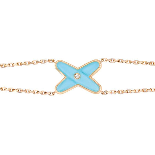 [Kismet Jewels ]JEUX BRACELET TURQUOISE PINK GOLD 1 DIAMOND