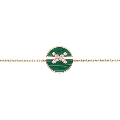 [Kismet Jewels ]JEUX DE BRACELET MALACHITE PINK GOLD DIAMONDS