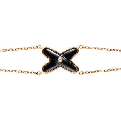 [Kismet Jewels ]JEUX BRACELET ONYX PINK GOLD 1 DIAMOND