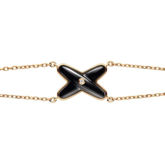 [Kismet Jewels ]JEUX BRACELET ONYX PINK GOLD 1 DIAMOND