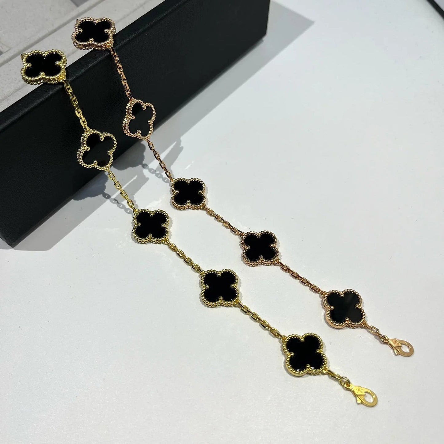 [Kismet Jewels ]CLOVER  5 MOTIFS BLACK ONYX BRACELET