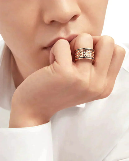 [Kismet Jewels ]ZERO 1 ROCK BLACK CERAMIC PINK GOLD LARGE MODEL