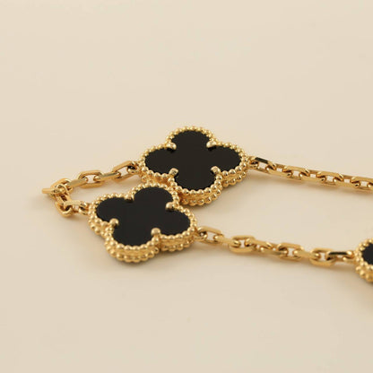 [Kismet Jewels ]CLOVER  5 MOTIFS BLACK ONYX BRACELET