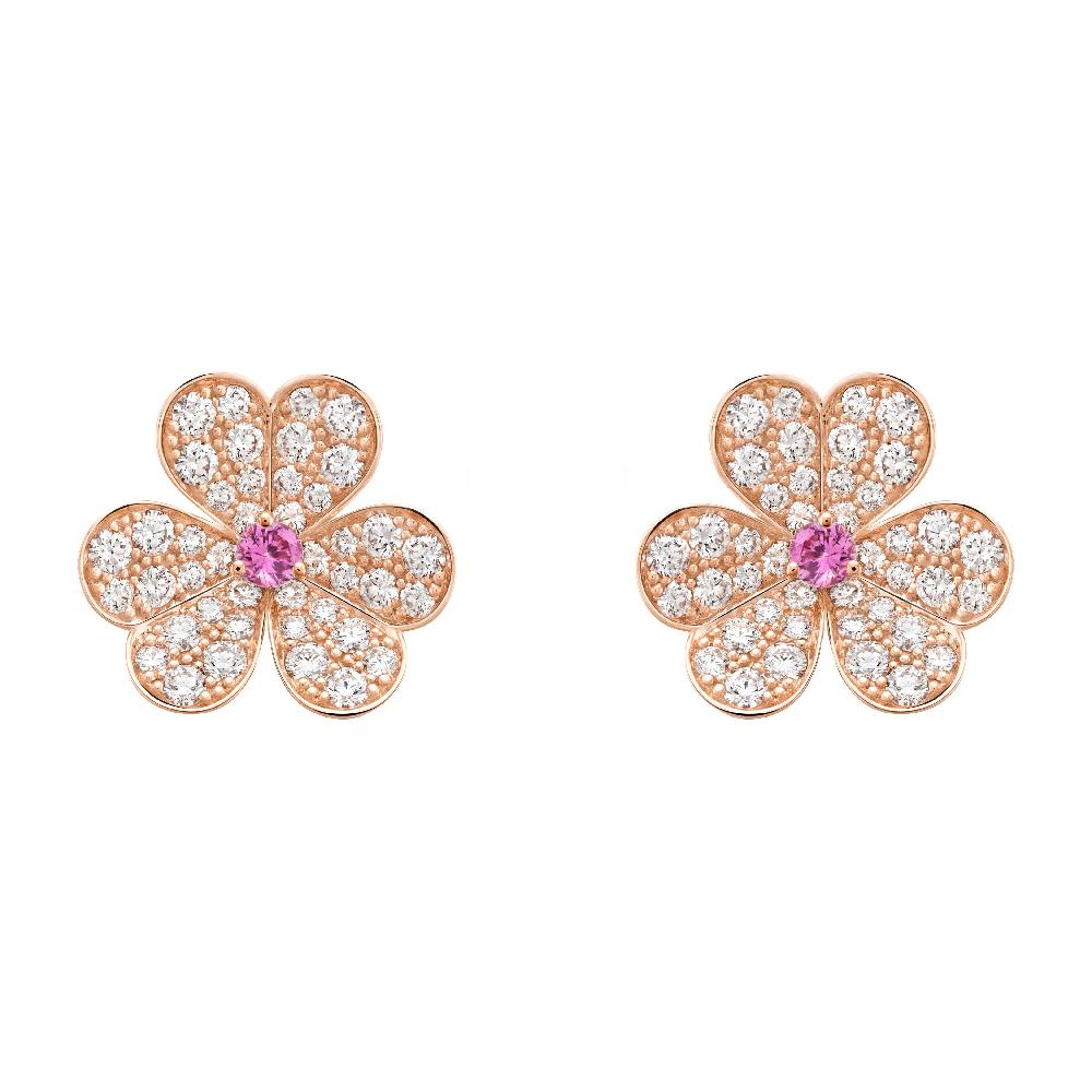 [Kismet Jewels ]FRIVOLE PINK GOLD FLOWER DIAMOND EARRINGS