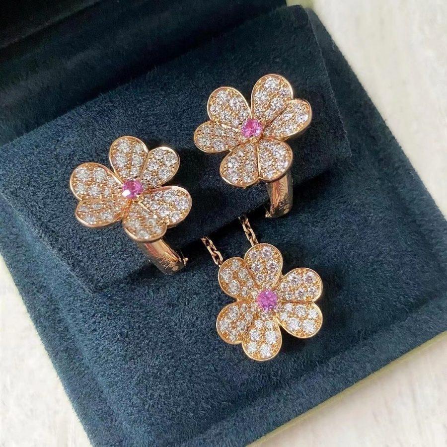 [Kismet Jewels ]FRIVOLE ROSE GOLD FLOWER DIAMOND NECKLACE