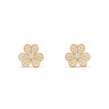 [Kismet Jewels ]FRIVOLE GOLD FLOWER DIAMOND EARRINGS