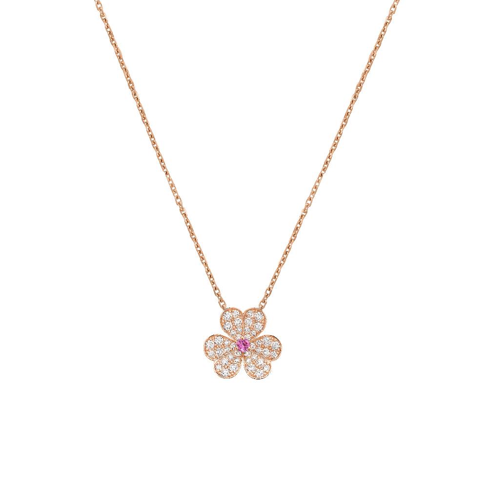 [Kismet Jewels ]FRIVOLE ROSE GOLD FLOWER DIAMOND NECKLACE