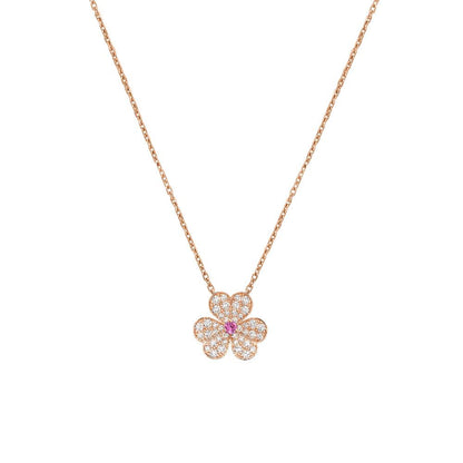 [Kismet Jewels ]FRIVOLE ROSE GOLD FLOWER DIAMOND NECKLACE