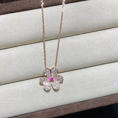 [Kismet Jewels ]FRIVOLE ROSE GOLD FLOWER DIAMOND NECKLACE