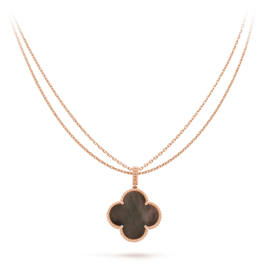 [Kismet Jewels ]CLOVER 25MM GOLD DARK MOP BIG CLOVER NECKLACE