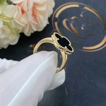 [Kismet Jewels ]CLOVER ONYX RING
