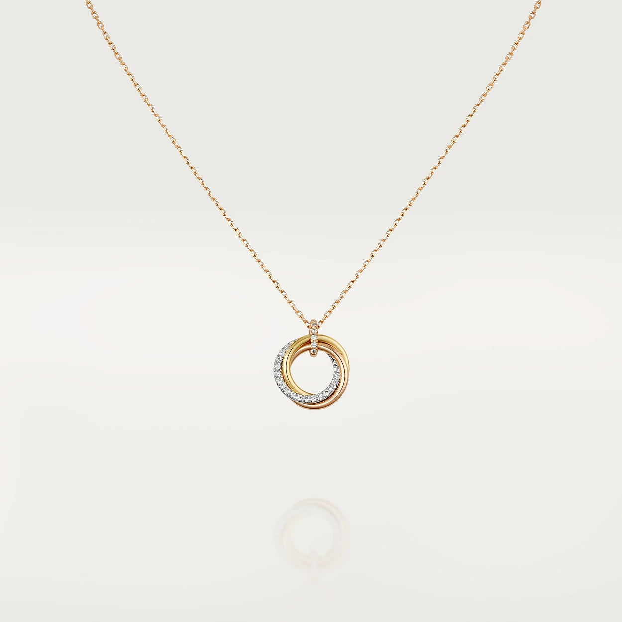 [Kismet Jewels ]TRINITY NECKLACE SILVER GOLD PINK GOLD DIAMONDS