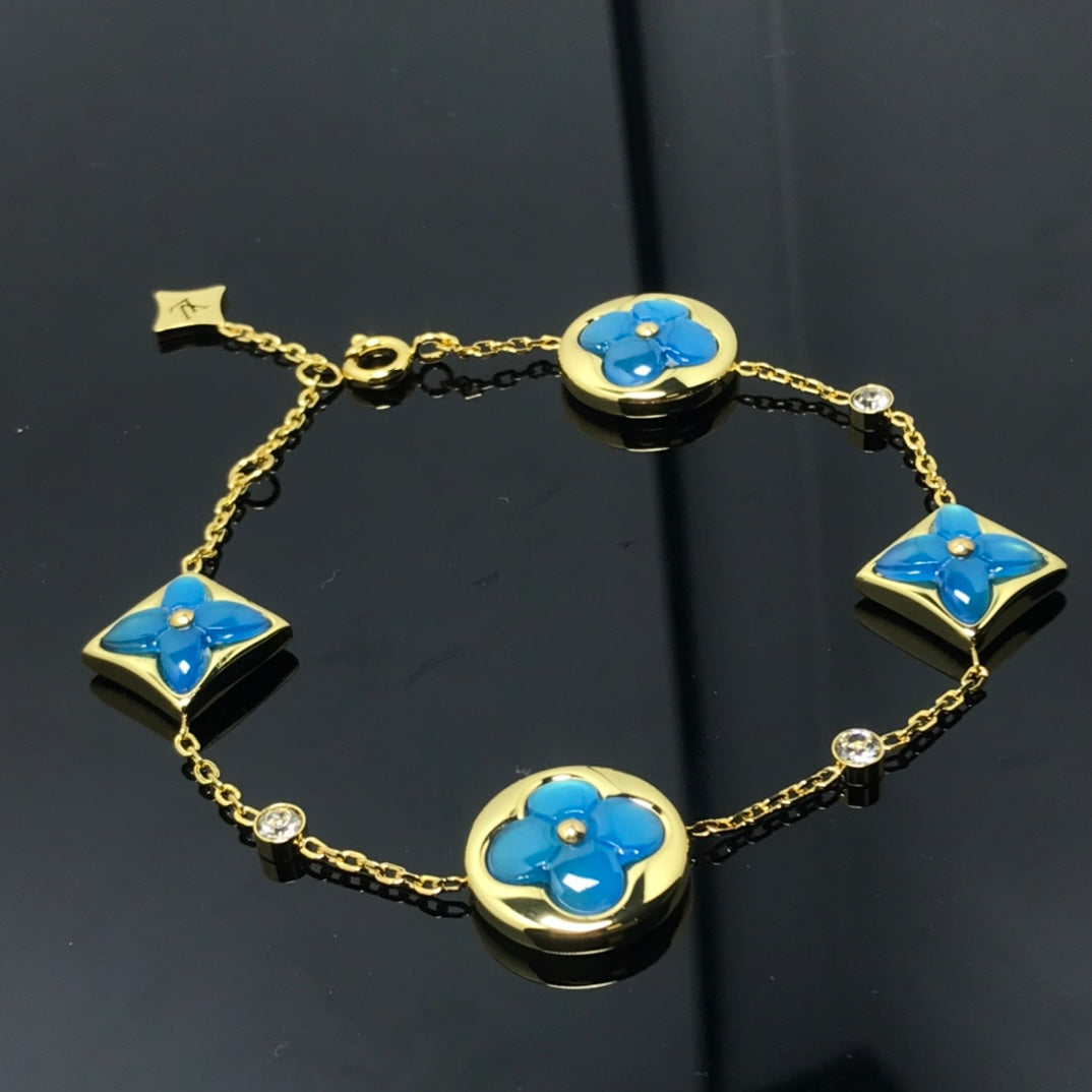 [Kismet Jewels ]STAR AND SUN 4 MOTIF BLUE BRACELET