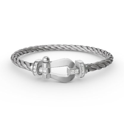 [Kismet Jewels ]FORCE LARGE HORSESHOE HALF DIAMOND BRACELET SILVER