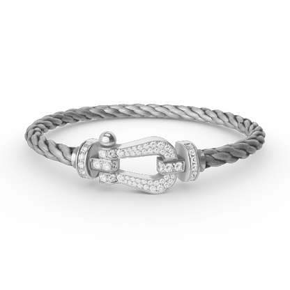 [Kismet Jewels ]FORCE LARGE HORSESHOE FULL DIAMOND BRACELET SILVER